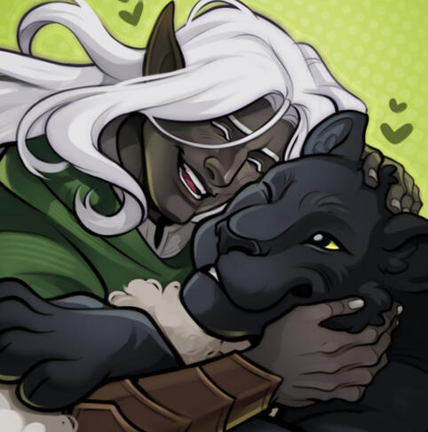 Drizzt and Guenhwyvar Print
